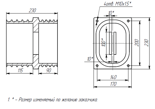 Изолятор проходной ИП-10-140x200