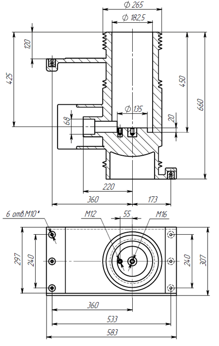 Изолятор проходной угловой ИПУ-35-583x660