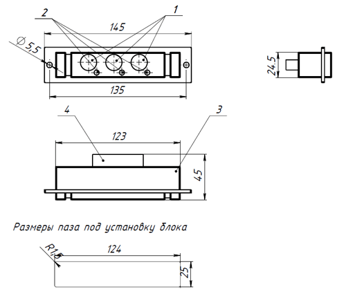 Блок индикации EVI - исполнение 1